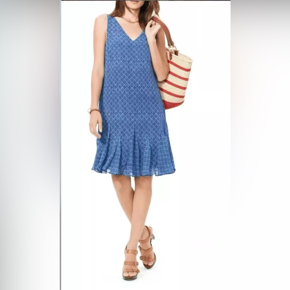 LAUREN Ralph Lauren Petite 8P Sleeveless Summer Dress lined pockets romantic